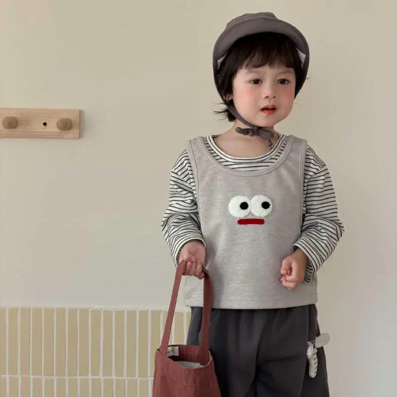 

2026 Spring New Baby Sleeveless Vest Cotton Toddler Boys Cute Cartoon Vest Baby Girls Casual Tops Infant Clothes