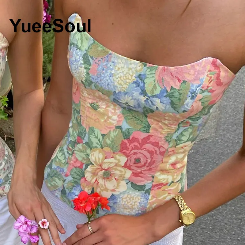 Y2K أنبوب القمم 2025 صيف جديد بلا أكمام سليم مثير المحاصيل القمم الحلو لطيف نادي الحفلات الزفاف عادية شارع العليا النساء الملابس #4