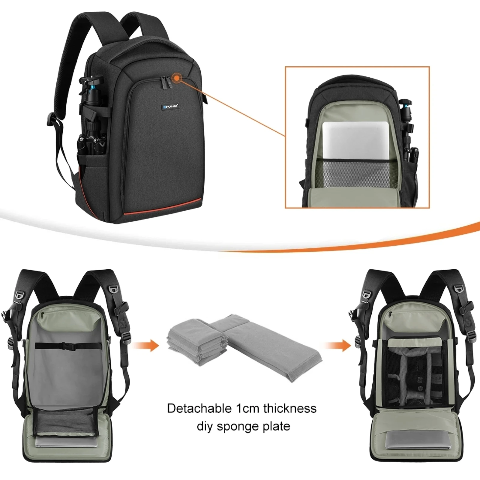 PULUZ Outdoor Portable Waterproof Scratch-proof Dual Shoulders Backpack Handheld PTZ Stabilizer Cameras Bag With Rain Cover