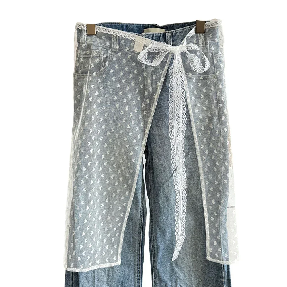 Mode Kanten Open Rok Lente Zomer Y2K Gelaagde Schort Wikkelrok Middellange Vetersluiting Gestapelde Rok Nieuwe Rok Met Vastbinden