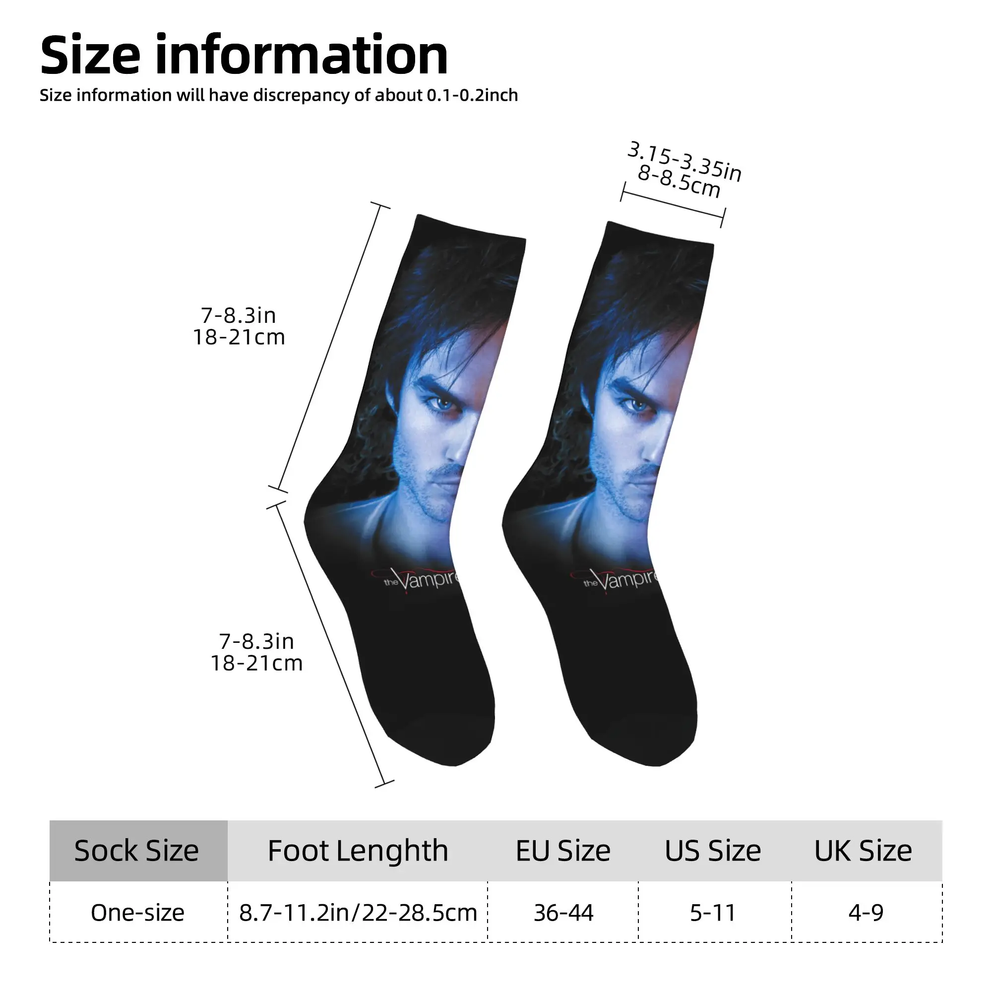 جوارب كرة السلة ذات الوجه المجنون من ديمون سلفاتوري، يوميات مصاص الدماء، جوارب طويلة من البوليستر للنساء والرجال تمتص العرق