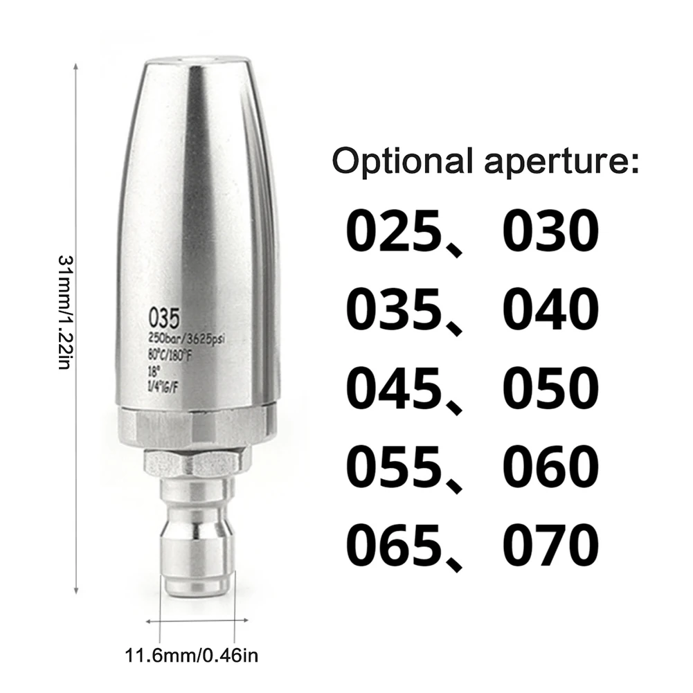 1/4" rotierende Turbodüse, Hochdruckreiniger-Aufsatz, 360° drehbarer Jet-Action, Tiefenreinigung von stark verschmutzten Oberflächen – Detail 3