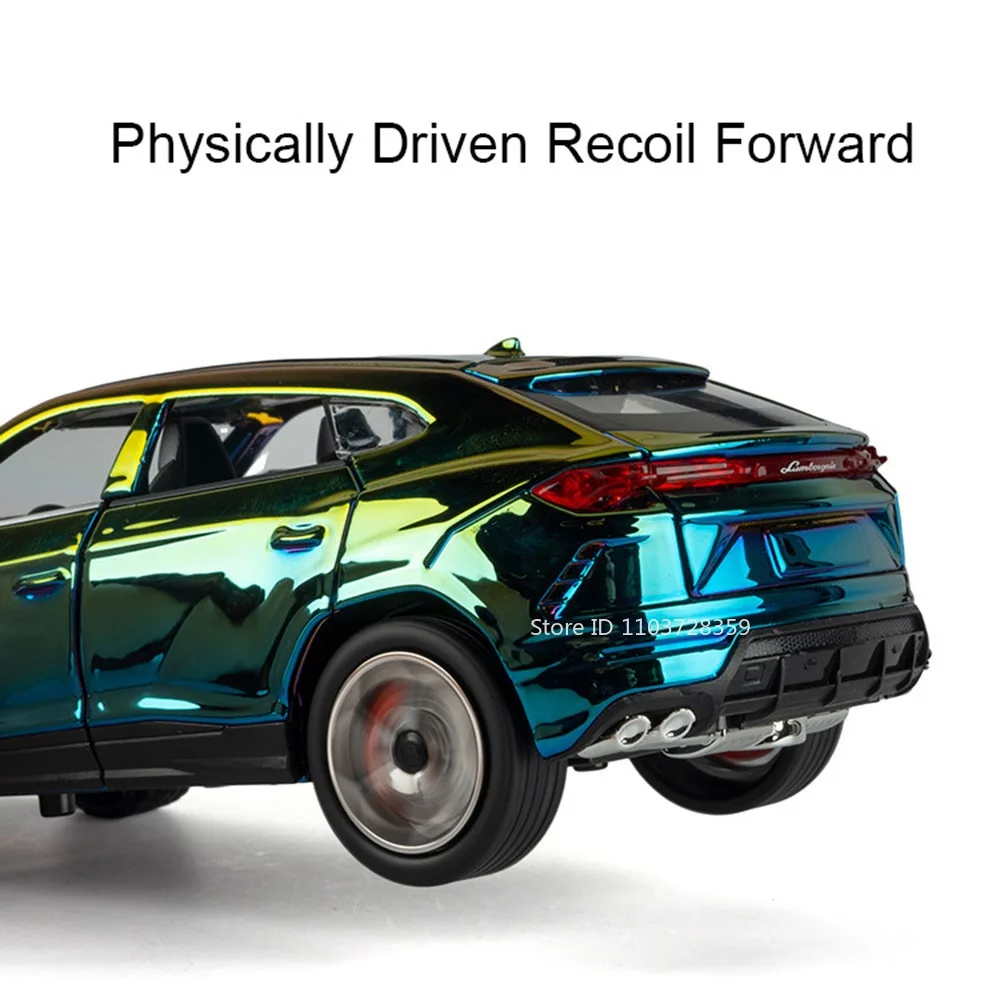 1:24 URUS Hellcat نموذج سيارة ألعاب مصغرة سبيكة دييكاست التراجع امتصاص الصدمات الصوت ضوء حلية لعبة المركبات للبنين #5