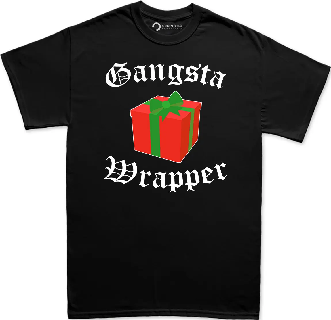 Funny Christmas T Shirt For Men Family Holiday Party Gangsta Wrapper Xmas Men'S