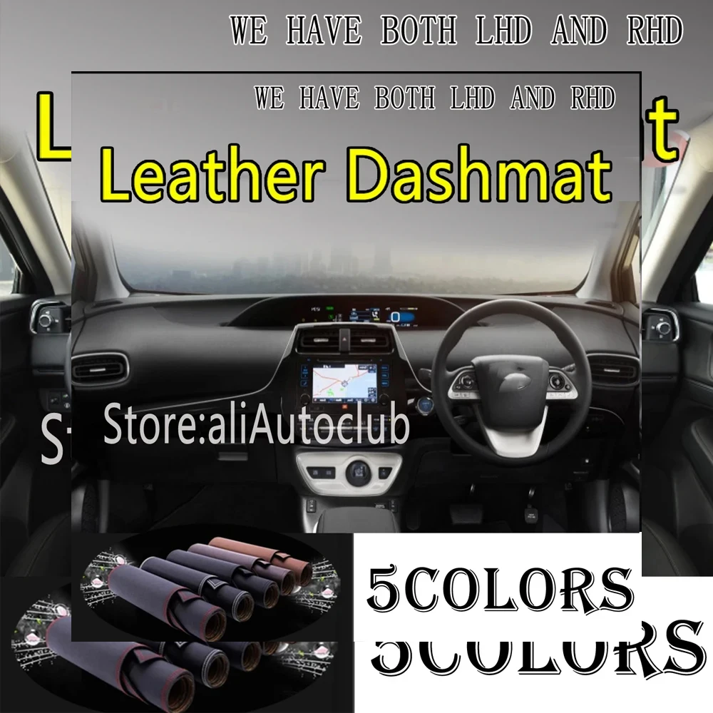 

Коврик для приборной панели из искусственной кожи, замшевый коврик для защиты приборной панели, автомобильные аксессуары для Toyota Prius 50 XW50 Hybrid 2016-2023