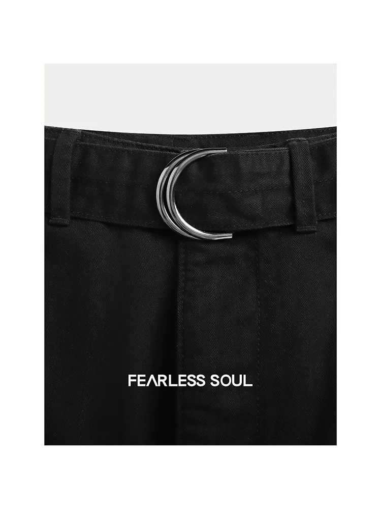 

Свободные брюки Tfa82478 прямого кроя с поясом, осенне-зимние, хлопковые, повседневные, для женщин