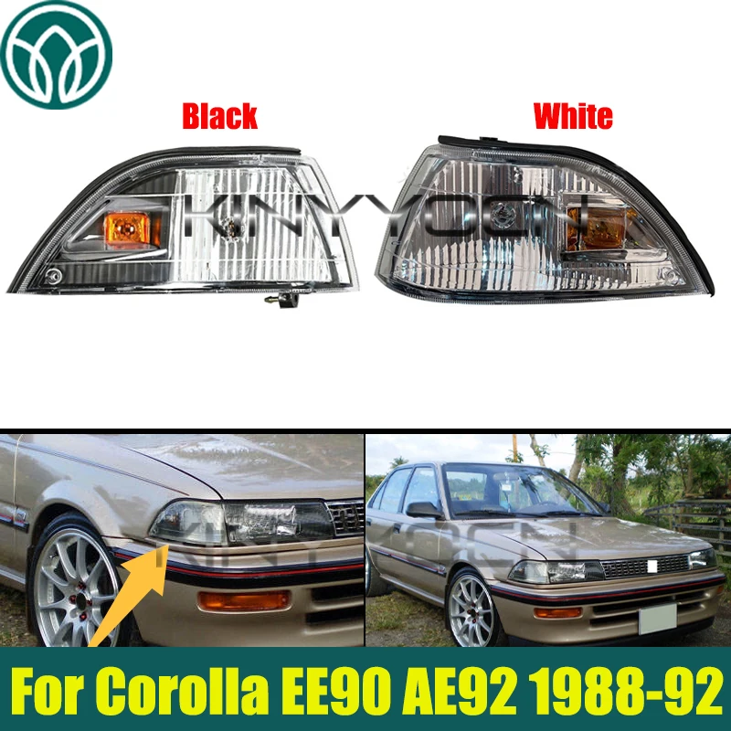 

1Pair Black or White Front Turn Signal Light Corner Lamp For Toyota Corolla EE90 AE921988-1992 Indicator Corner Light