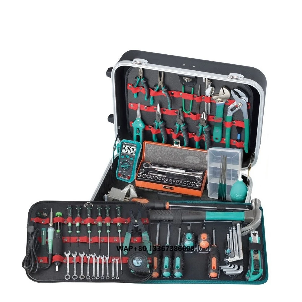 

63Pcs Proskit PK-15308HM Professional Mechanical Engineering Tool Set for Mechanical Overhaul Welding Repair Electrician Tools