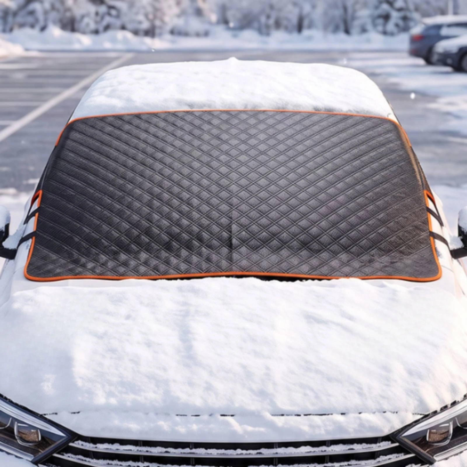 Windshield Cover with Side Extensions Thick Windscreen Cover Front Windshield Frost Guard Lightweight Foldable for Commuters
