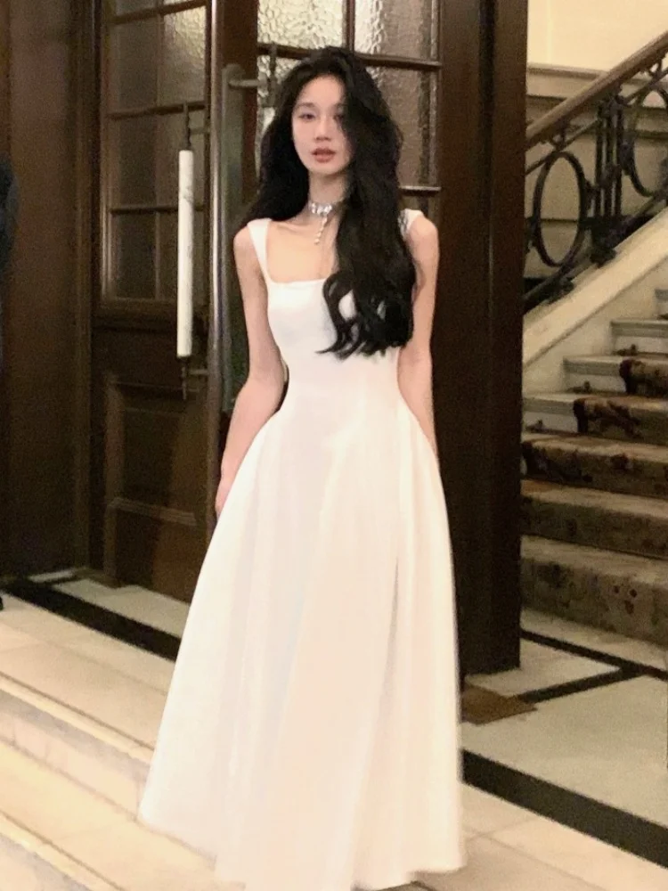 

Summer Elegant Evening Party Midi Dresses Women Vintage Sleeveless Y2K Mini Birthday Dress Casual Korean A-line Vestidos