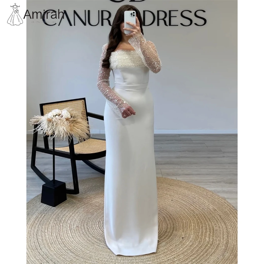 

Amirah Off-shoulder Women's Prom Dress Woman Elegant Party Wedding Straight Skirt Floor-length Evening Dresses Women Parties