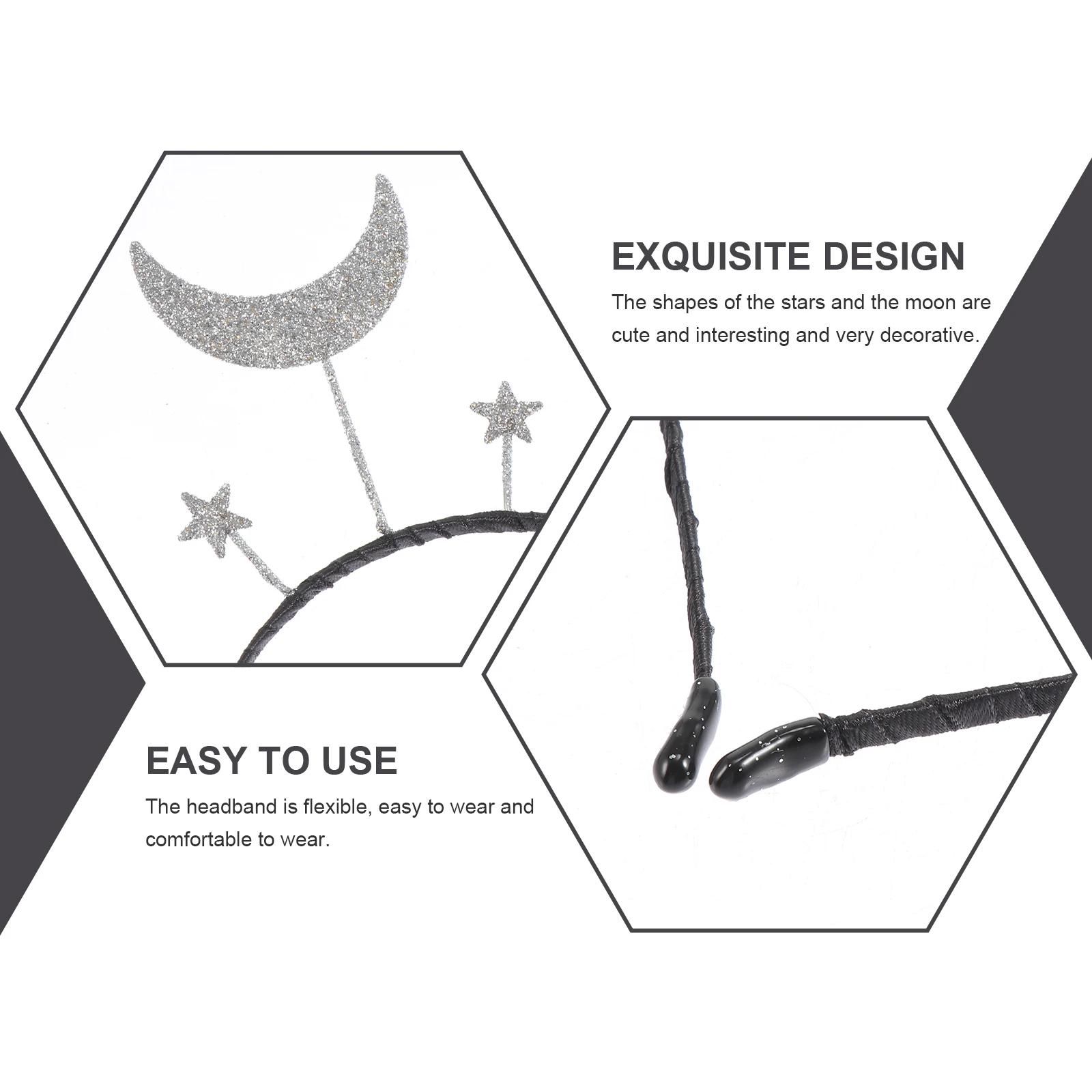 

Star Moon for Women Bride Girls Hair Accessories Decorative Funny Hairband Crown Selfie Photos Lightweight Alloy