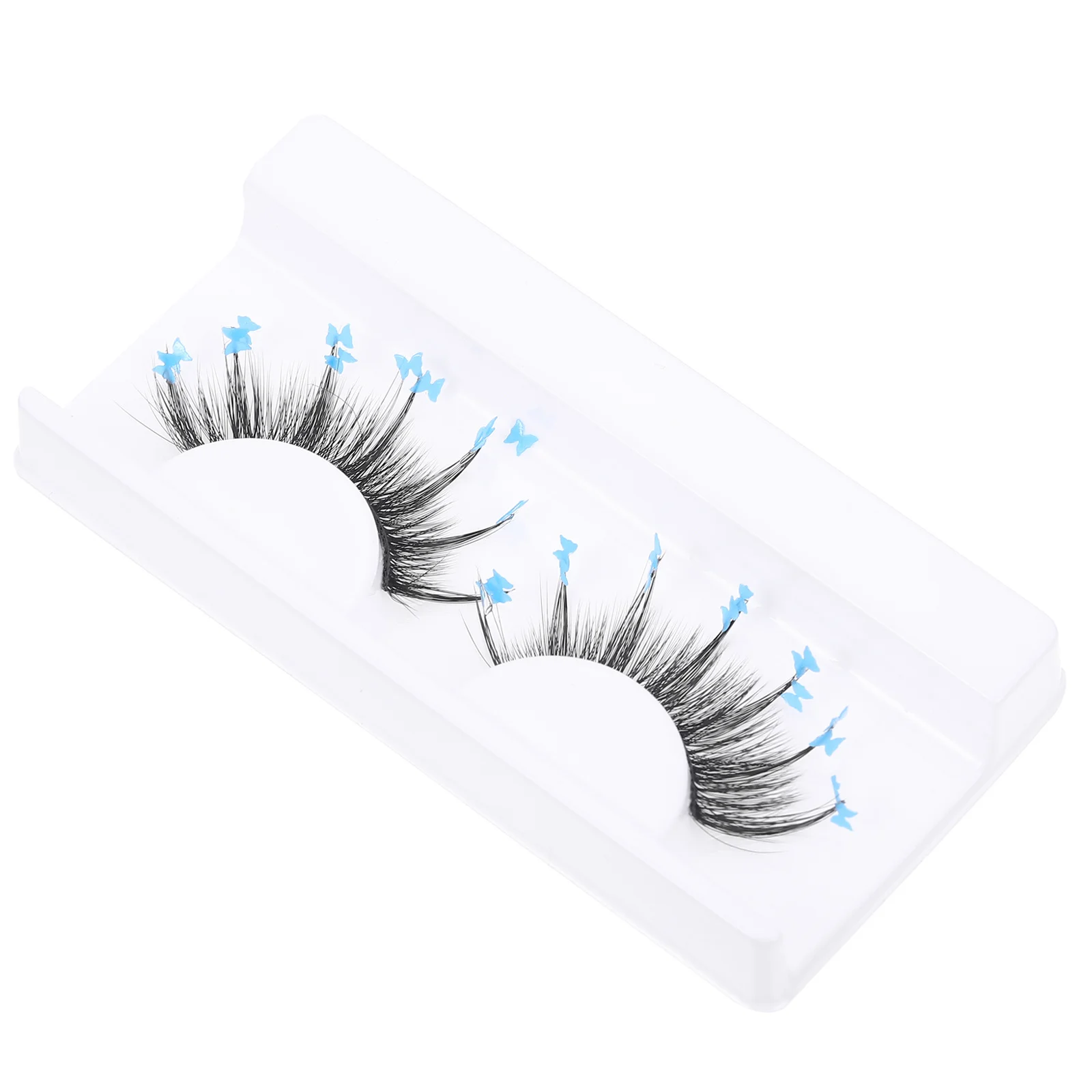 1Pair Colorful 3D False Eyelashes Fluff Eye Catching Look Natural Faux Lashes for Women Ladies Makeup