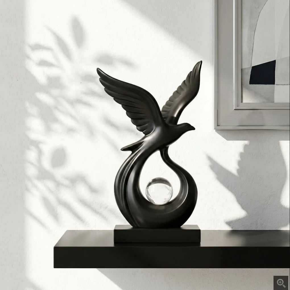 Luxury Abstract Art Flying Eagle Statuette Ornaments,Home Living Room Foyer,TV Cabinet,Wine Cabinets Figurine Decorations,Gifts