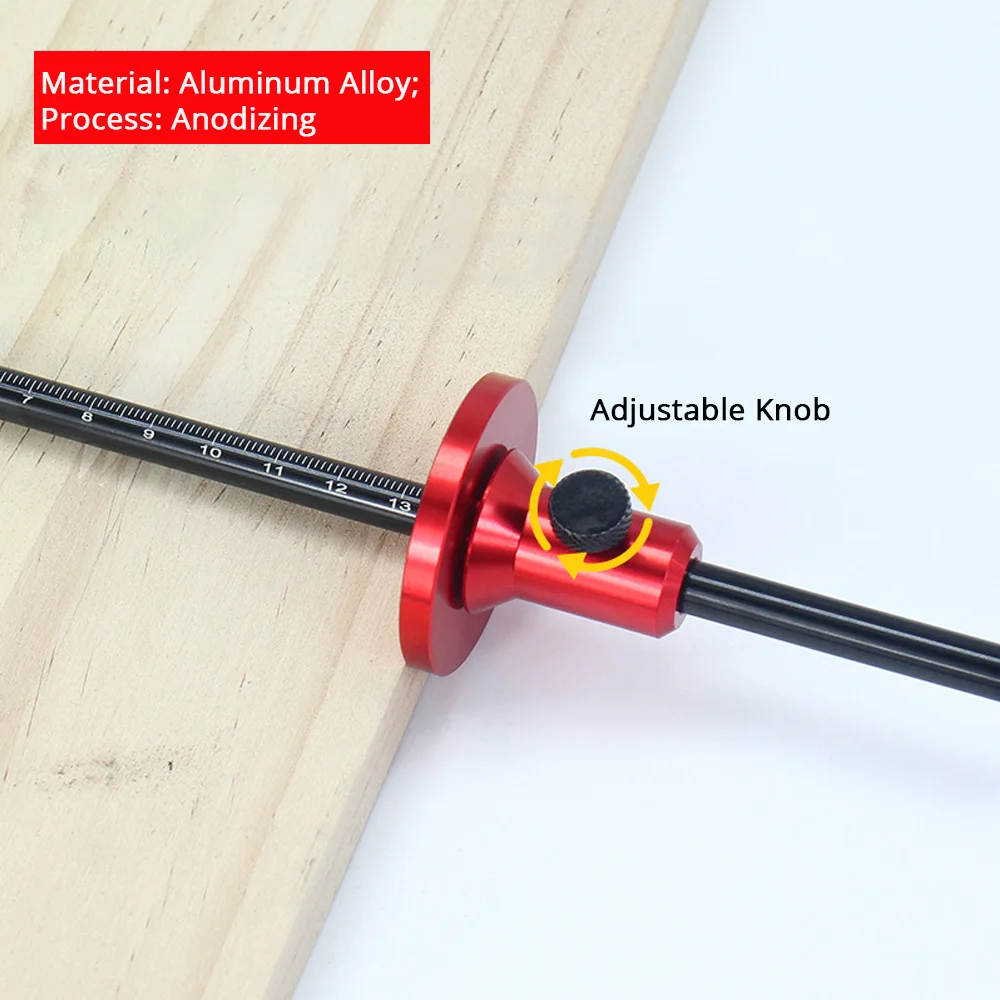 Wheel Marking Gauge Adjustable Woodworking Scriber Inch & MM Scale, Parallel Line Drawing Mortise Measuring Tool for Carpenter