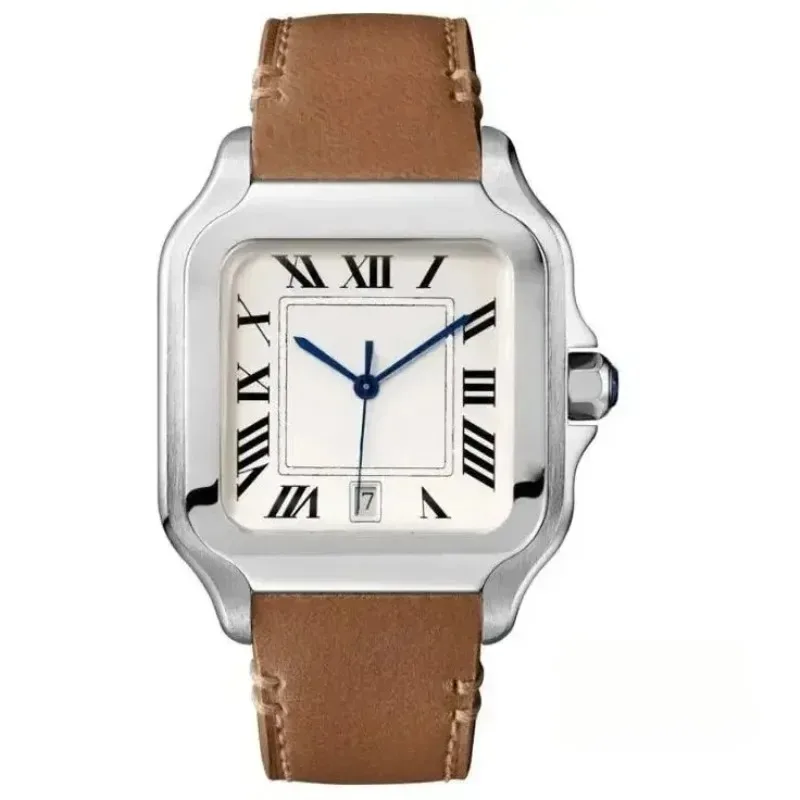 2025 Top Imported Genuine Leather 42mm Santos Series Men's Luxury, Distinguished and Exquisite Watch