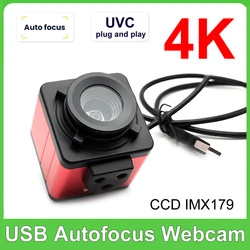 4K Autofocus USB Webcam 8MP Sony IMX179 Sensor Usb Camera No distortion Lens Plug and play for Live Streaming Video Conference