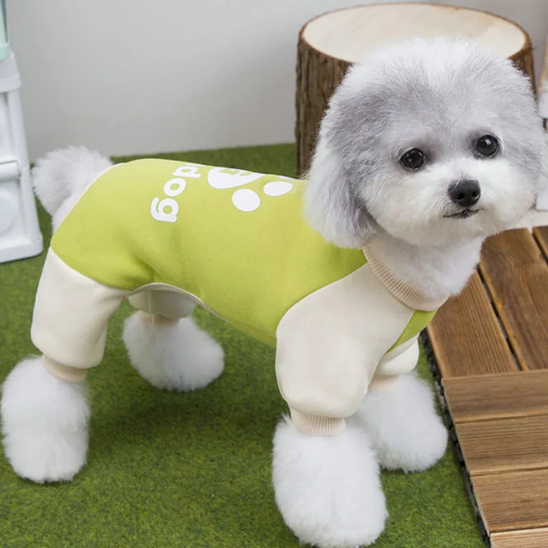 

Warm Dog Clothes Winter 4-Legs Hoodies Pajamas Suit Dog Costume For Small Medium Dogs Shih Tzu Poodle Puppy Jumpsuit Overalls XL