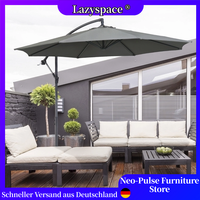 Lazyspace Sunshade Crankshaft Umbrella With Steel Frame And Polyester Fabric,Ø295x245cm Garden Terrace Balcony Patio Umbrella
