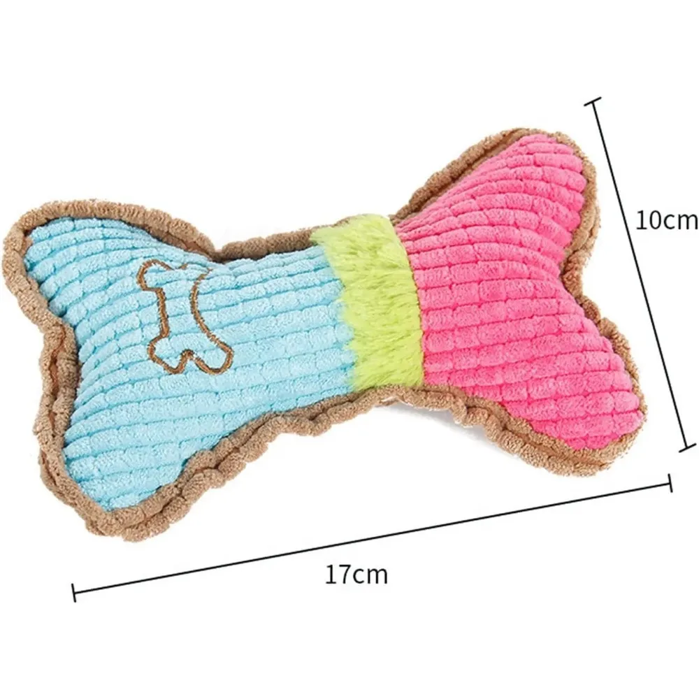 1pc cão brinquedos estridentes, ossos de pelúcia cães mastigar brinquedo para pequeno médio raça filhote de cachorro agressivo mastigar animais de estimação filhote de cachorro jogando limpeza dos dentes