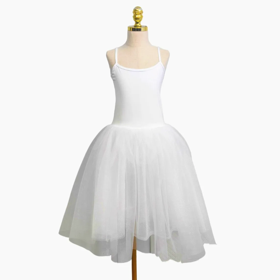 Vestido de ballet de longitud media para adulto, traje de práctica, blanco, profesional, nuevo