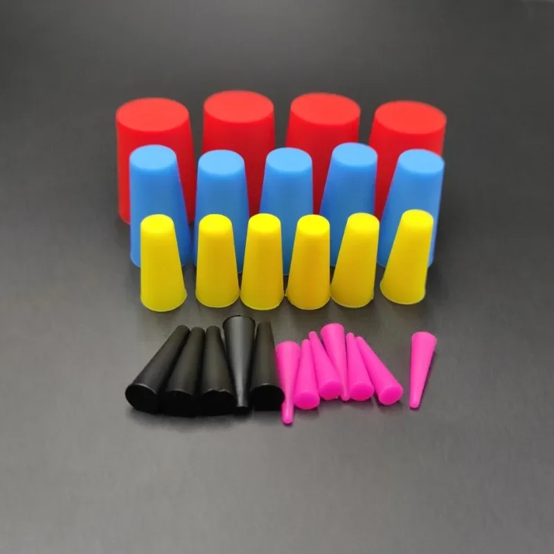 Plug karet silikon, 100 buah Set bermacam-macam untuk lubang Plug Sealing Tapered Stopper Plug kerucut lapisan bubuk tahan suhu tinggi