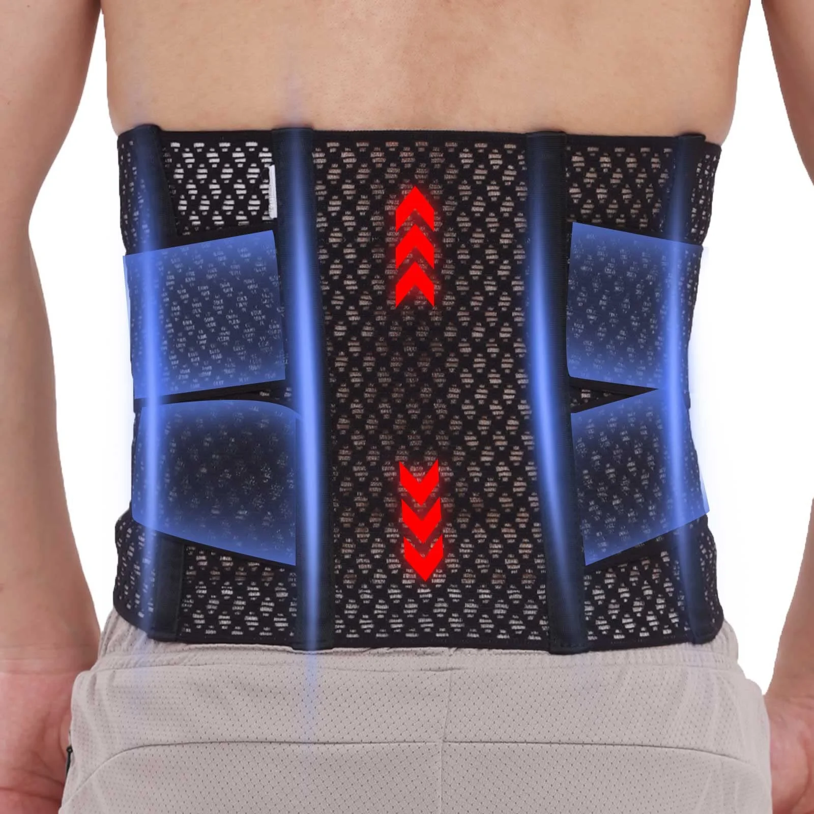 

Tairibousy Back Brace Lumbar Support, Belt Lower Back Brace for Adult Pain Relief Sciatica Scoliosis Herniated Disc Anti-skid