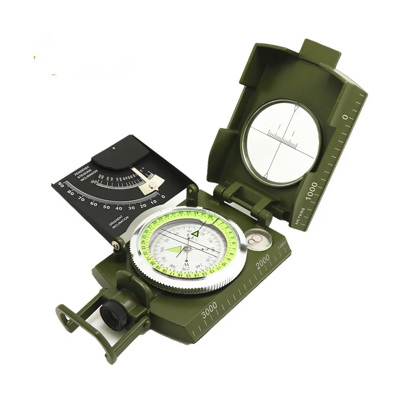 Multifunctional Military Aiming Navigation Compass with Inclinometer Shock Resistant Waterproof Compass for Hiking Camping