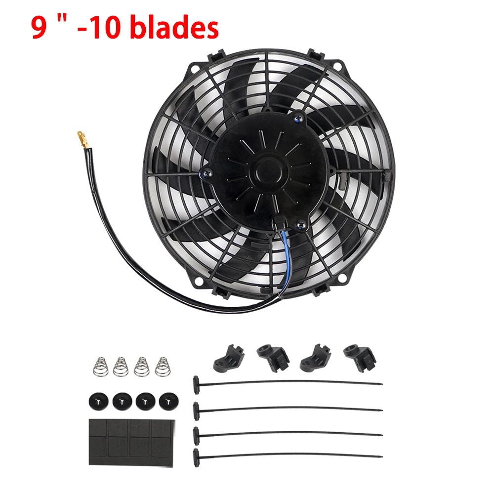 Universele 7/9/10/12/14/16 Inch 12V 80W 2100RPM Auto airconditioning Elektronische Radiator Koelventilator Blade Elektrische Cool Kit
