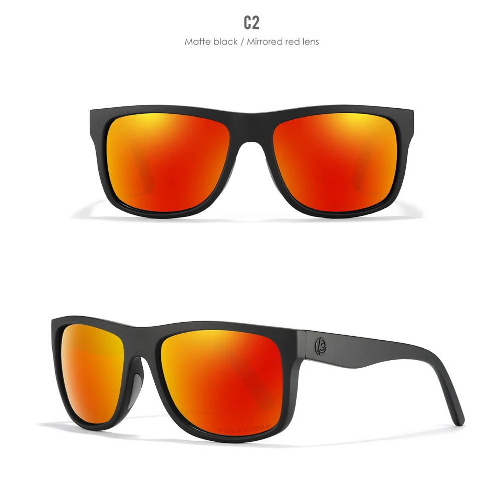 Kdeam polarisierte Sonnenbrille Männer Sport drei dimensionale Marke Logo tr90 quadratische Sonnenbrille ganz schwarz mit Reiß verschluss Fall kd0721 – Detail 13