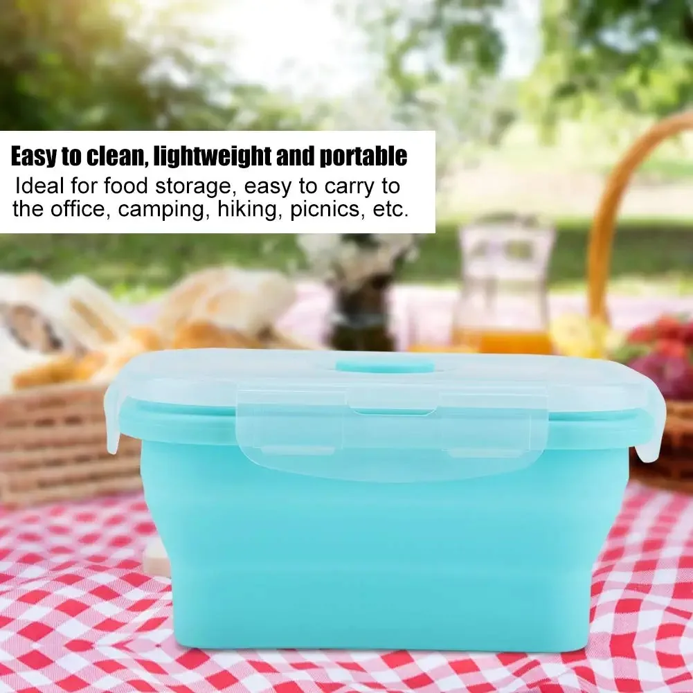4 Sizes Collapsible Silicone Food Container Portable Bento Lunch Box Microware Home Kitchen Outdoor Food Storage Containers Box
