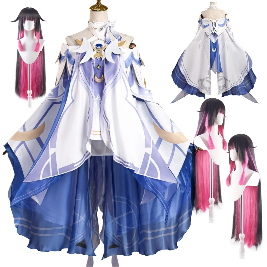 

Damselette Columbina Cosplay Game Anime Genshin Impact Costume Wig