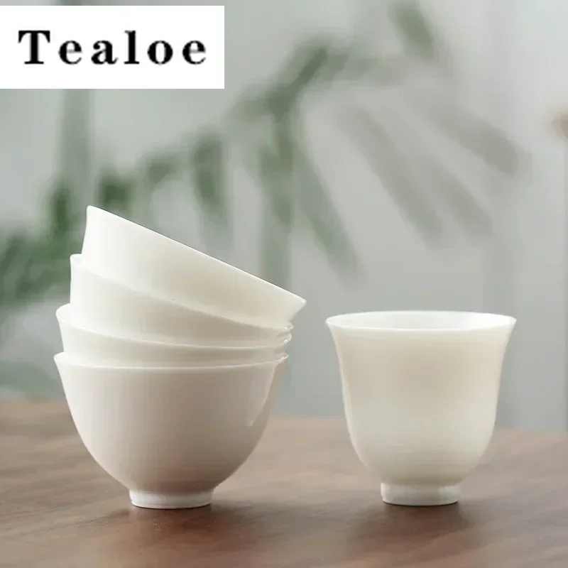 Whiteware Tea Cup Handmade Thin Tire Teacup Fragrance-Smelling Cup Master Cup Ceramic Kung Fu Small Tea Bowl Teacups