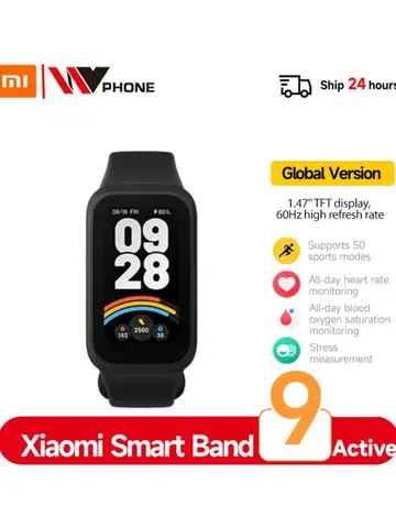 Global Version Xiaomi Smart Band 9 Active Bluetooth Smartwatch 1.47" TFT Screen 18 Days Battery Life Sports Modes Sleep Tracking