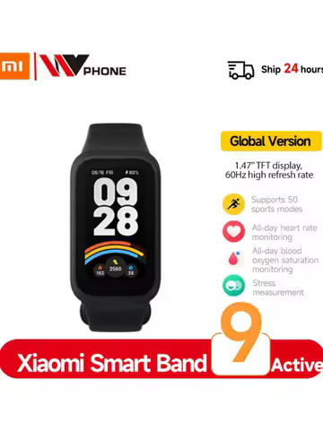 Global Version Xiaomi Smart Band 9 Active Bluetooth Smartwatch 1.47" TFT Screen 18 Days Battery Life Sports Modes Sleep Tracking