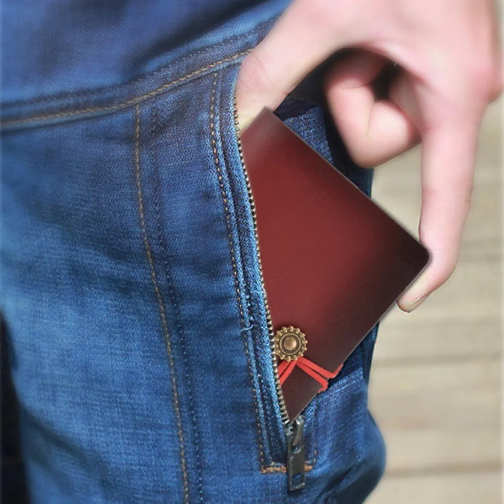 Retro Small Loose-leaf Notebook A7 Refillable Leather Binder Notebook Exquisite Portable Ledger Notepad Office