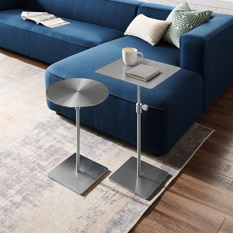 Movable Coffee Tables Living Room Small Round Table Height Adjustment Simple Sofa Side Table Modern Decoration Furniture