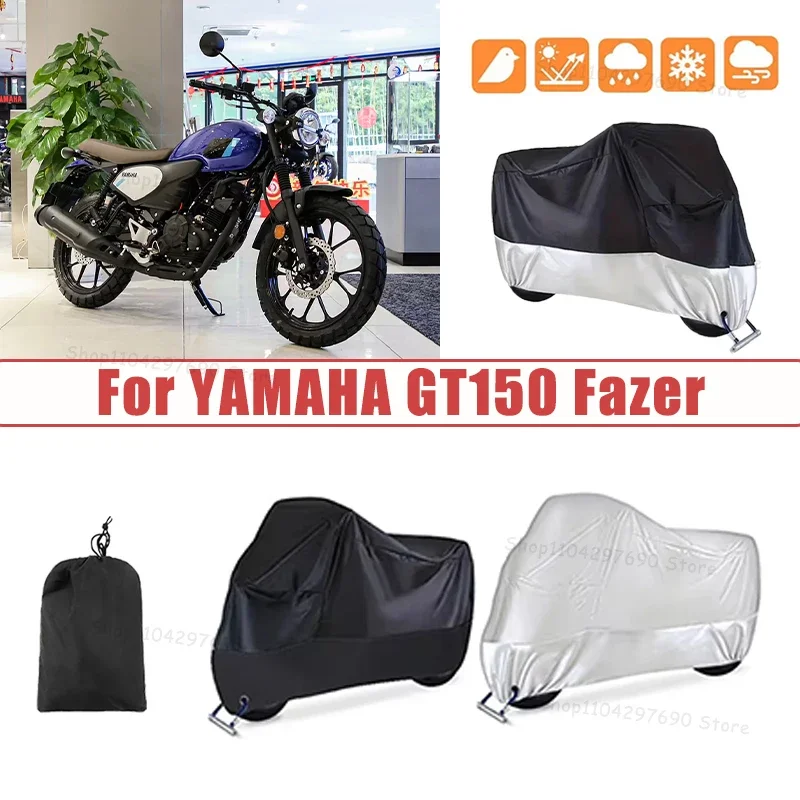 210D Oxford Motorcycle Cover Waterproof All Season UV Protection For YAMAHA GT150 Fazer Anti-Tear Windproof Motorbike Cover