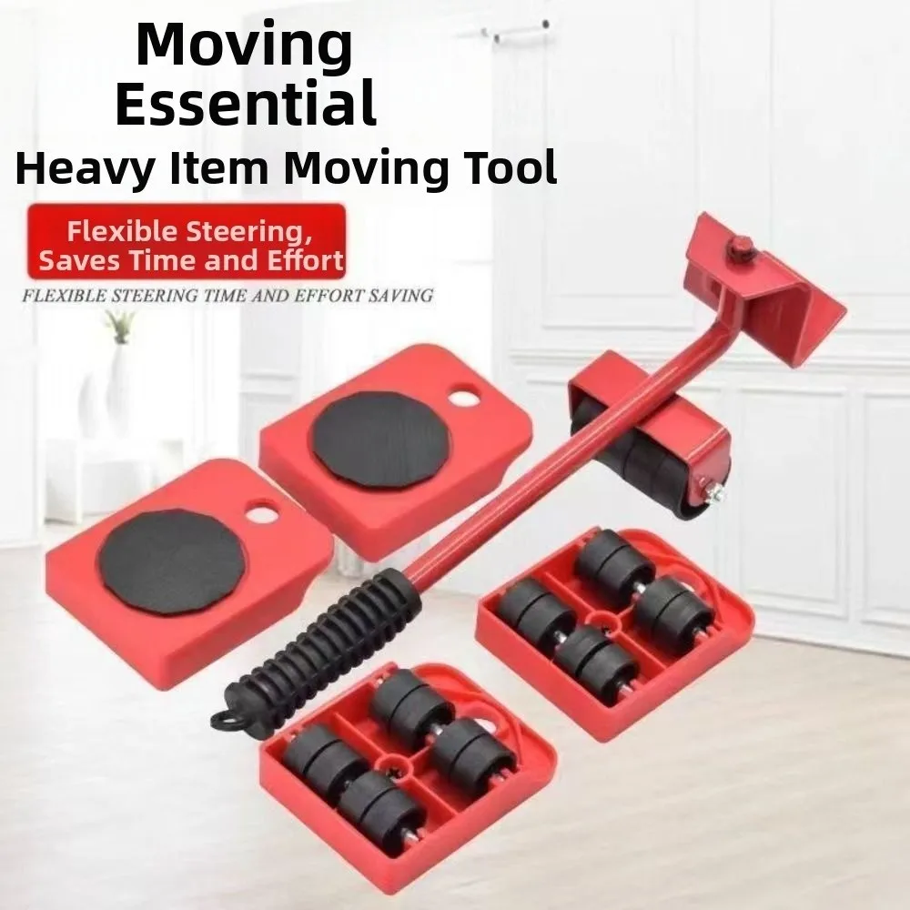 5Pcs Universal Wheel Furniture Mover Set Effort Saving Non-slip Handle Easy Furniture Lifter Comfortable Grip