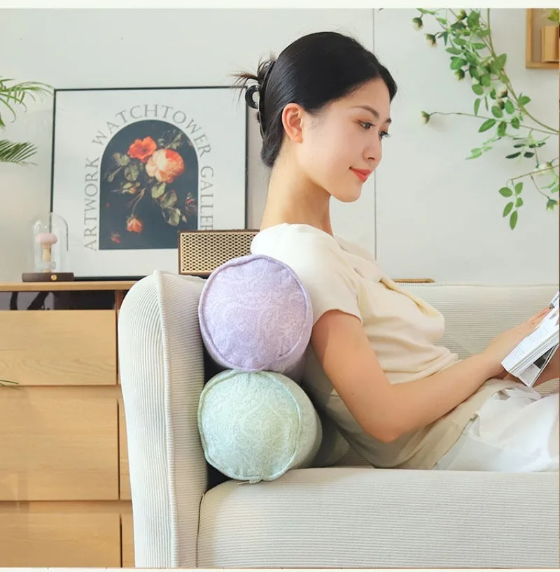 Removable Washable Cylindrical Bolster Pillow Soft Cotton Round Long Body Pillow for Sofa Bed Sleeping Home Decor Cushion