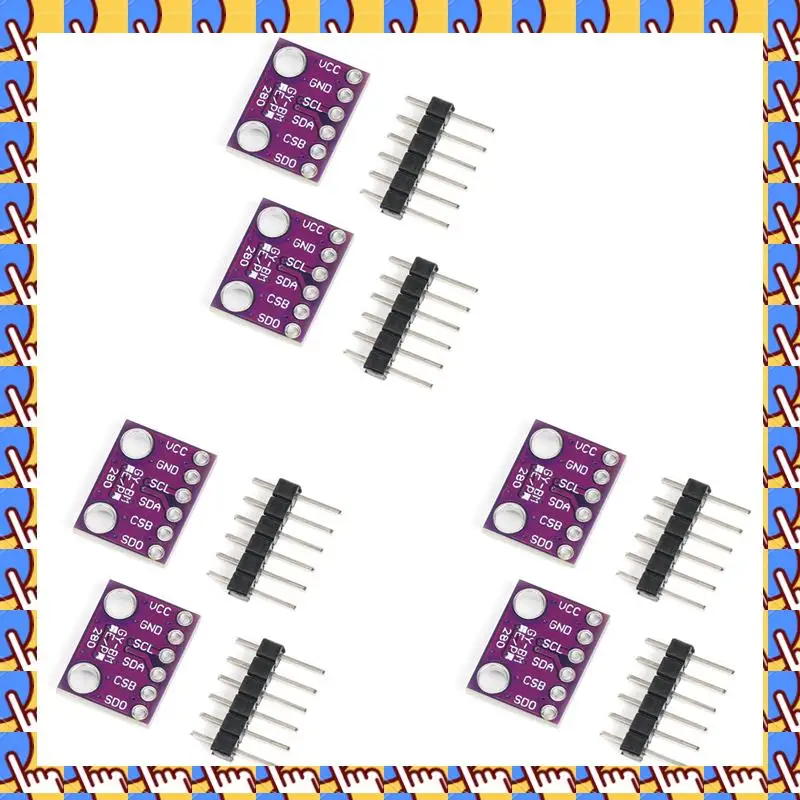 

A79I 6 шт. BME280 3,3 В модуль датчика атмосферного давления, температуры и влажности, I2C SPI Breakout GY-BME280