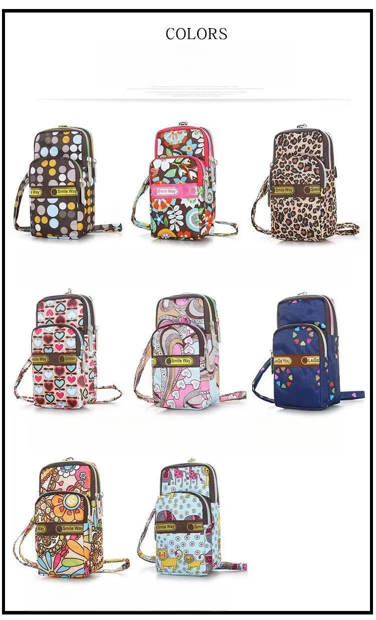New Waterproof Mobile Phone Bag Printed Handbags Women Bags Women's Crossbody Bags Purse Clutch Phone Wallet Shoulder Bag