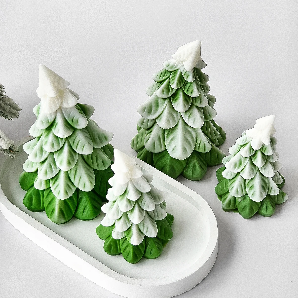 DIY Christmas Tree Silicone Mold Christmas Decoration Scented Candle Soap Resin Mold Handmade 3D Xmas Tree Crafts Making Molds