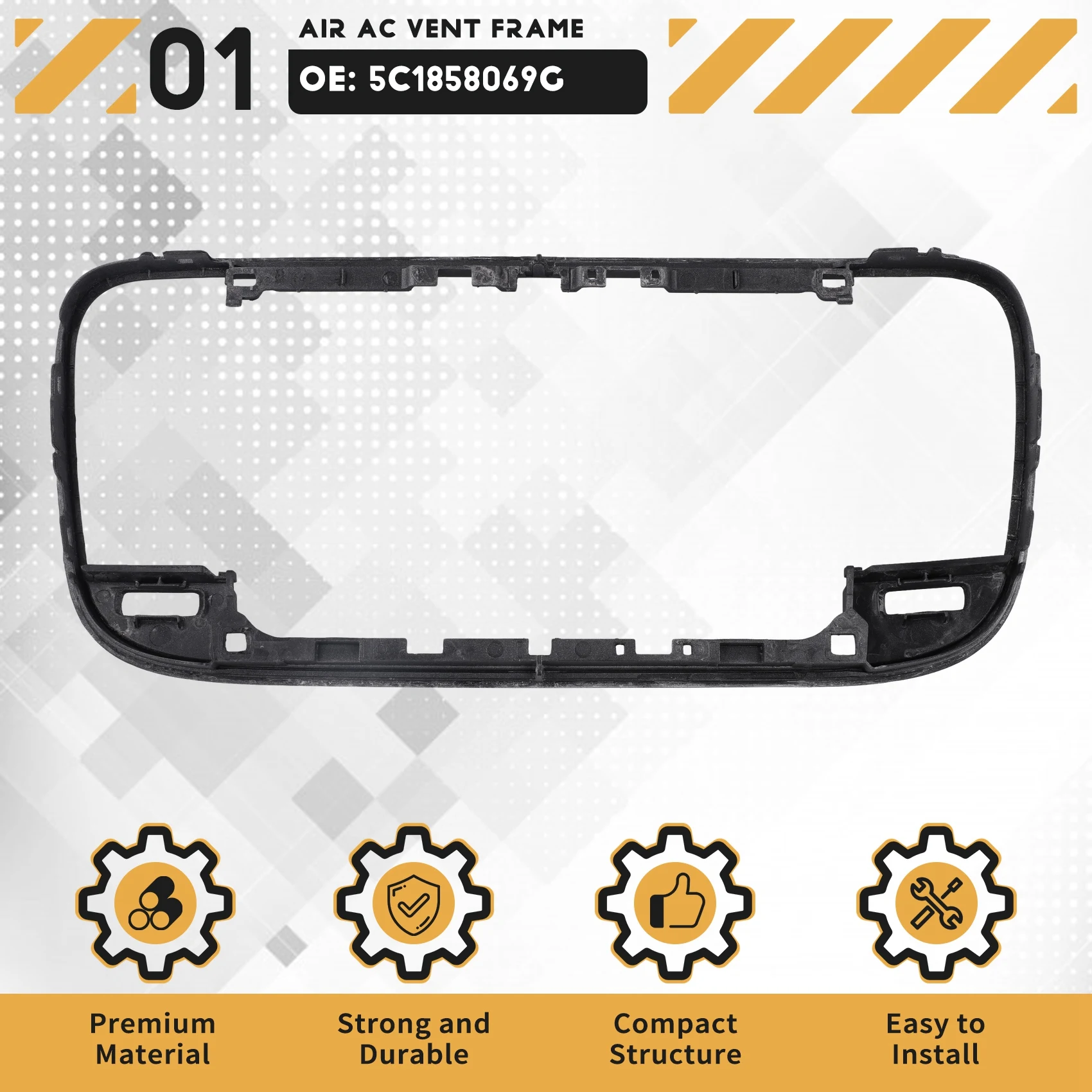 Support de cadre de ventilation chromé pour VW Beetle 2012 – 2019, panneau de tableau de bord central de voiture, revêtement d'habillage 5C1858069G