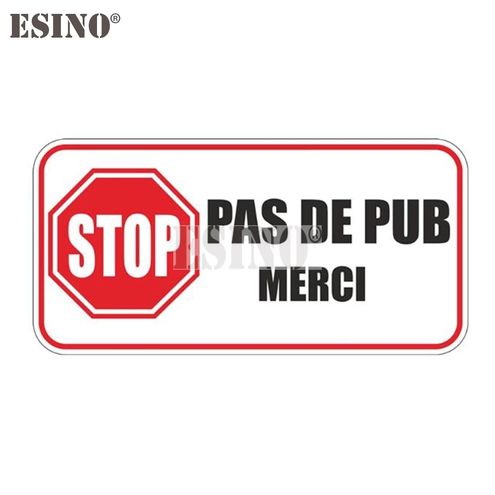 Car Styling Funny Stop Pus De Pub Merci In French Car Accessory Creative PVC Waterproof Sticker Car Whole Body Vinyl Decal