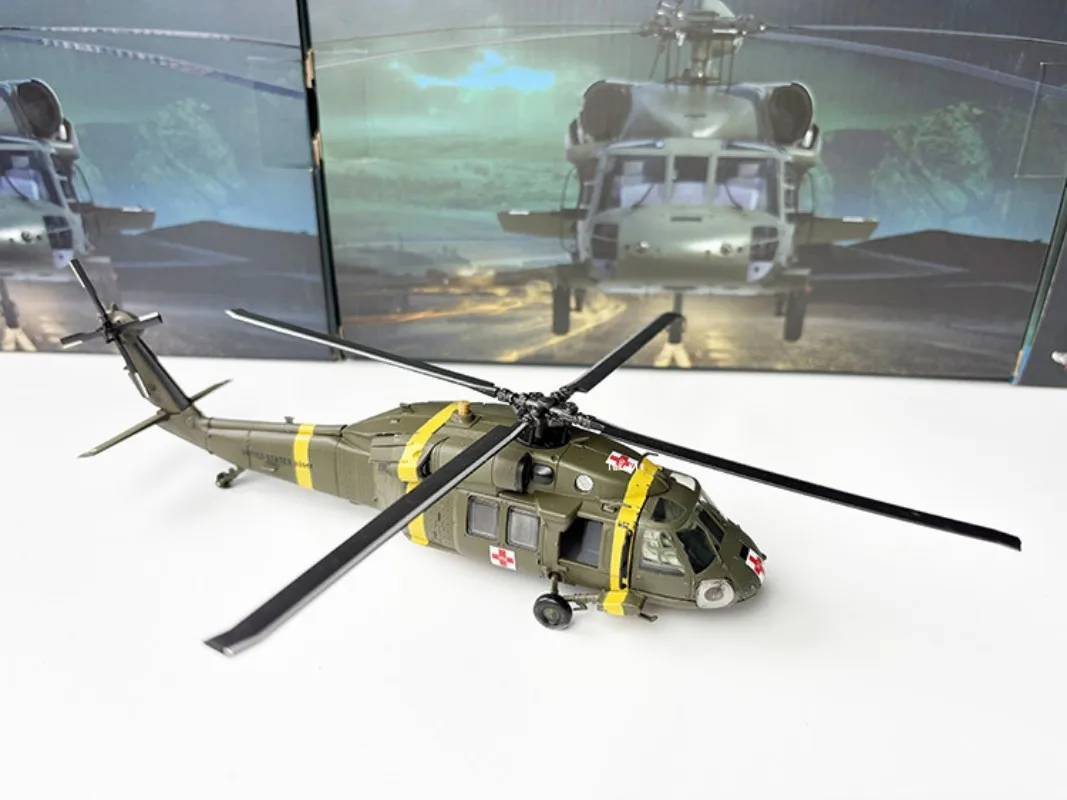 

Diecast 1/72 Scale UH-60 Black Hawk Medical Helicopter Combat Eagle Alloy Aircraft Models Collectible Toy Gift Souvenir Display