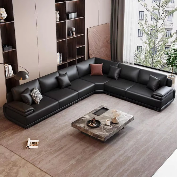 

Nordic Modern Sectional Sofa Set Minimalistent Rectangular Living Room Couch with Sponge Filling for Apartment or Hotel