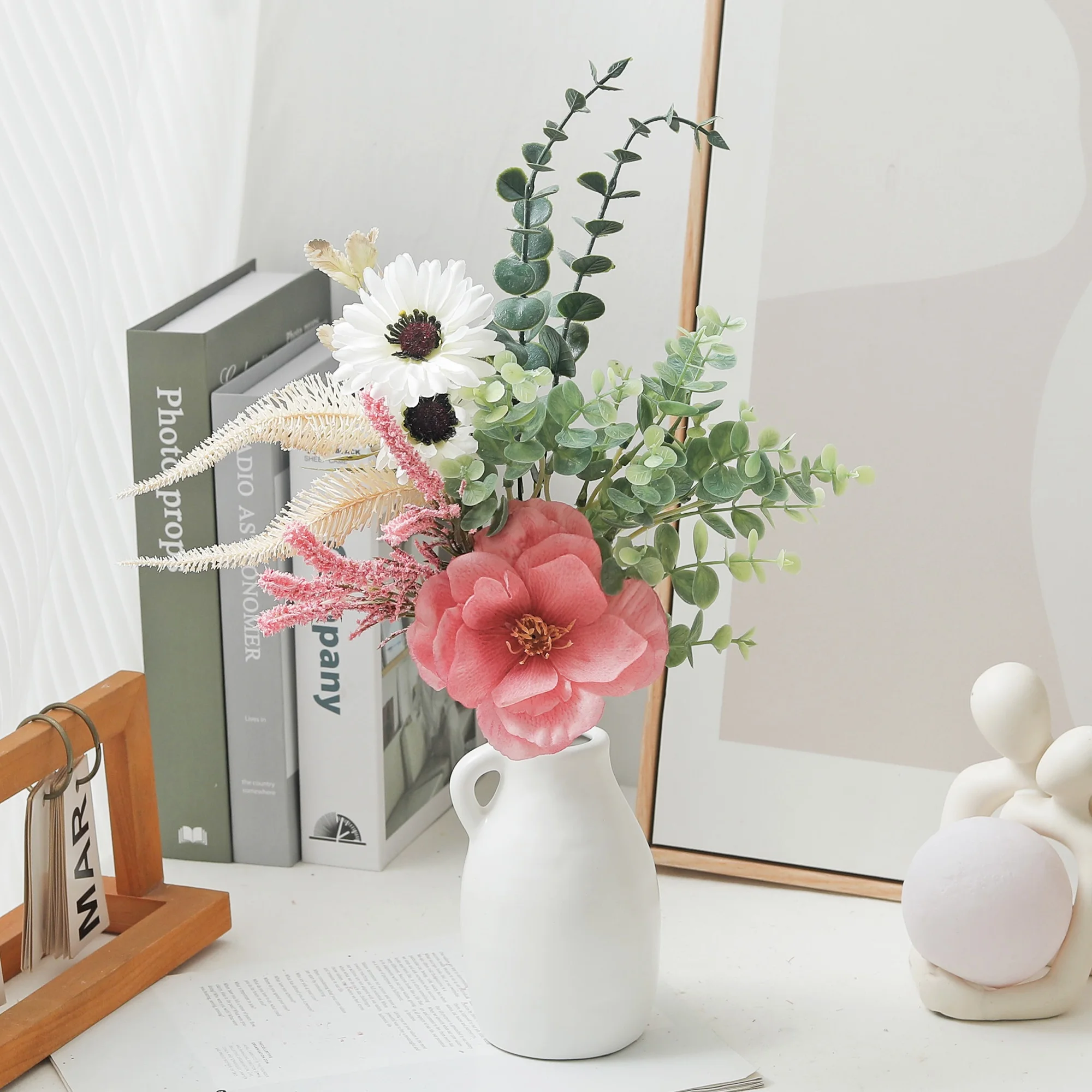 الخشخاش الفاوانيا ديزي الخزامى الأوكالبتوس باقة عيد الميلاد لتقوم بها بنفسك هدية حكيم النبات ديكور الزهور الاصطناعية ديكور المنزل والزفاف