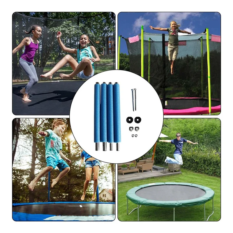 

A29Z-Trampoline Poles Replacement,With Trampoline Poles Anti-Collision Protector,With Screws Enclosure Straight Tube