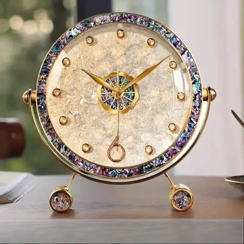 *Premium Purple Table Clock Unique Elegant Round Cute Nordic Digital Clock Bedroom Modern Design Orologio Da Parete Room Decor
